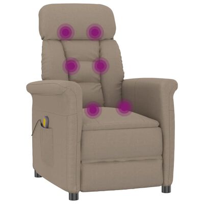 vidaXL Massage Recliner Taupe Faux Suede Leather