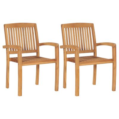 vidaXL Patio Chairs 2 pcs with Beige Cushions Solid Teak Wood