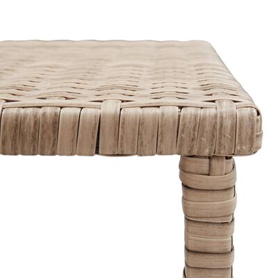 vidaXL Coffee Table Beige 27.6"x15.7"x15" Poly Rattan