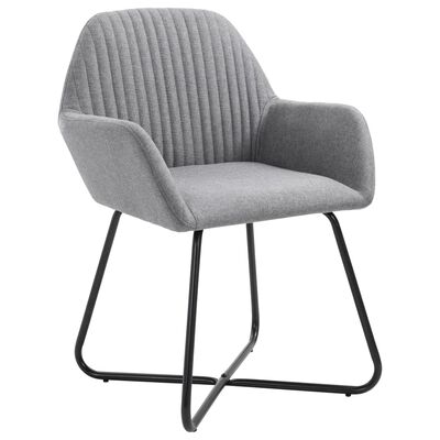 vidaXL Dining Chairs 4 pcs Light Gray Fabric