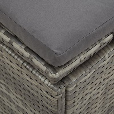 Oefenen banner Monet vidaXL Convertible Sun Bed with Cushions Poly Rattan Dark Gray | vidaXL.com