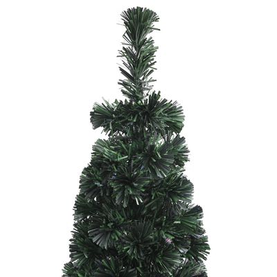 vidaXL Artificial Slim Christmas Tree with Stand 7 ft Fiber Optic