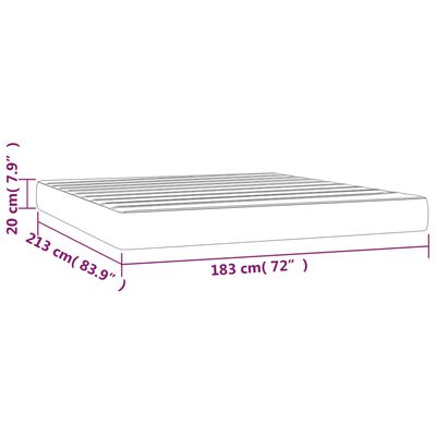 vidaXL Pocket Spring Bed Mattress White 72"x83.9"x7.9" California King Faux Leather