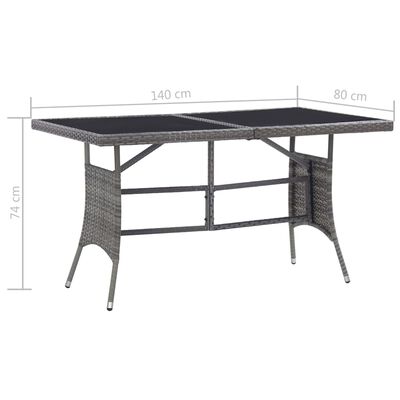 vidaXL 5 Piece Patio Dining Set Poly Rattan Anthracite