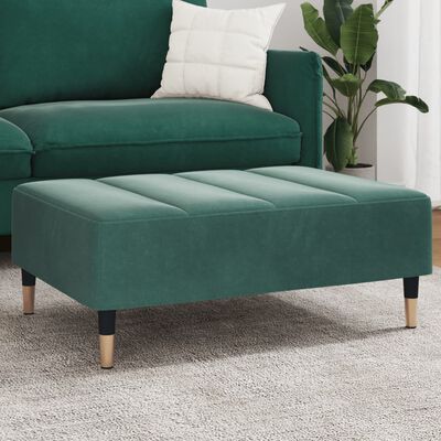 vidaXL Footstool Dark Green 30.3"x21.7"x12.2" Velvet