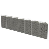 vidaXL Gabion Wall Galvanized Steel 177.2"x11.8"x39.4"