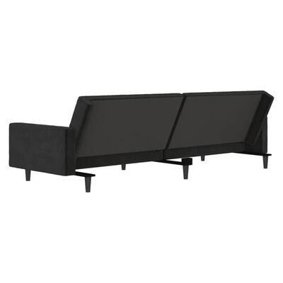 vidaXL 2-Seater Sofa Bed Black Velvet