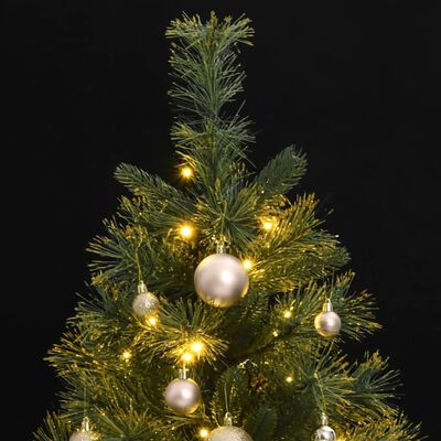 vidaXL Artificial Hinged Christmas Tree 150 LEDs & Ball Set 47.2"