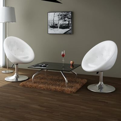 vidaXL Bar Stools 2 pcs White Faux Leather