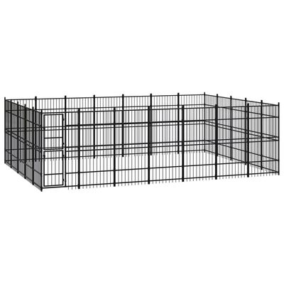 vidaXL Outdoor Dog Kennel Steel 347.2 ft²