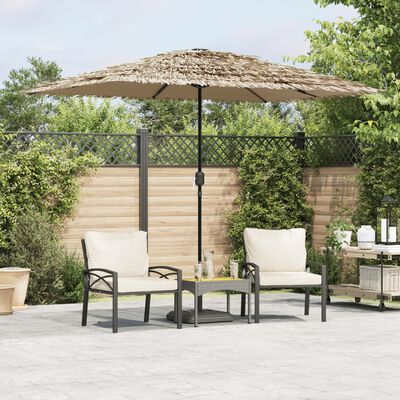 vidaXL Garden Parasol with Steel Pole Brown 118.1"x78.7"x98.4"