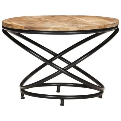 vidaXL Coffee Table Black 23.6"x23.6"x15.7" Solid Rough Mango Wood