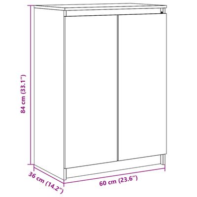 vidaXL Sideboard Black 23.6"x14.2"x33.1" Solid Pinewood