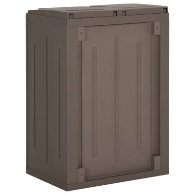 vidaXL Trash Bin with 2 Doors Brown 25.6"x17.7"x34.6" PP