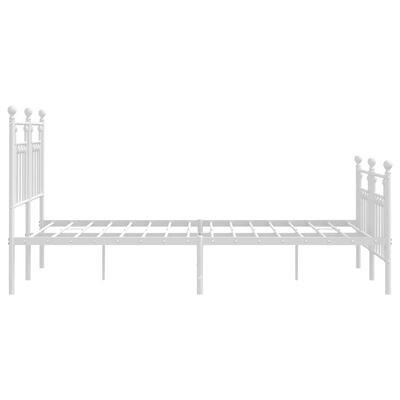 vidaXL Metal Bed Frame without Mattress with Footboard White 59.1"x78.7"