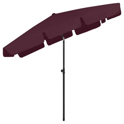 vidaXL Beach Parasol Bordeaux Red 78.7"x49.2"