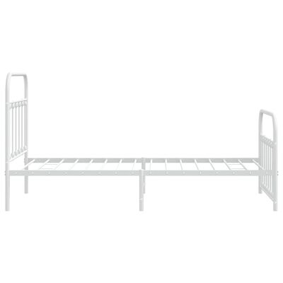 vidaXL Metal Bed Frame without Mattress with Footboard White 39.4"x74.8"