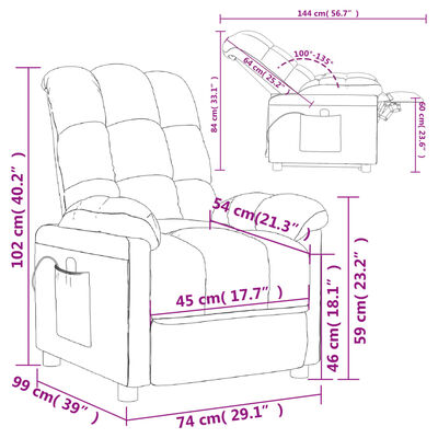 vidaXL Massage Chair Taupe Fabric