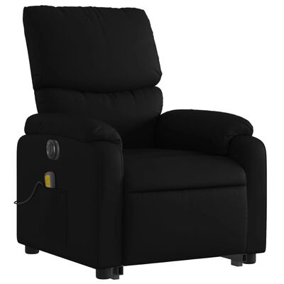 vidaXL Electric Stand up Massage Recliner Chair Black Faux Leather