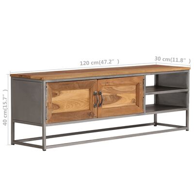 vidaXL TV Stand Recycled Teak and Steel 47.2"x11.8"x15.7"