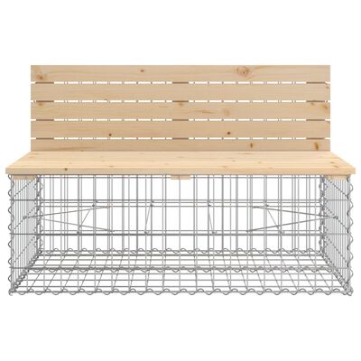 vidaXL Patio Bench Gabion Design 136.6"x28"x25.8" Solid Wood Pine