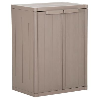 vidaXL Garden Storage Cabinet Brown 25.6"x17.7"x34.6" PP Wood Look