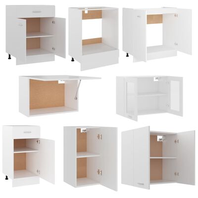 vidaXL 8 Piece Kitchen Cabinet Set White Engineered Wood