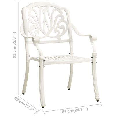 vidaXL 5 Piece Bistro Set Cast Aluminum White