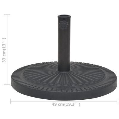 vidaXL Parasol Base Resin Round Black 30.9 lb