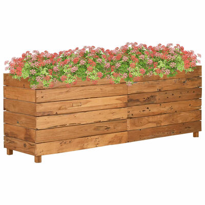 vidaXL Raised Bed 59.1"x15.7"x21.7" Recycled Teak Wood and Steel