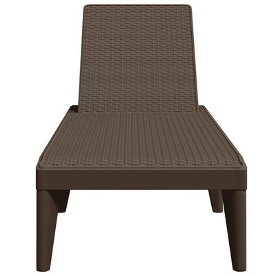 vidaXL Sun Lounger Brown 73.2"x23.6"x11.4" PP