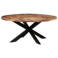 vidaXL Dining Table Round 68.9"x29.5" Acacia Wood with Honey Finish