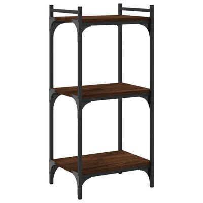 vidaXL Bookcase 3-Tier Brown Oak 15.7"x11.8"x33.9" Engineered Wood