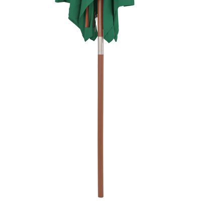 vidaXL Garden Parasol with Wooden Pole 59.1"x78.7" Green