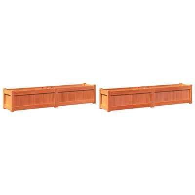 vidaXL Garden Planters 2 pcs Wax Brown Solid Wood Pine