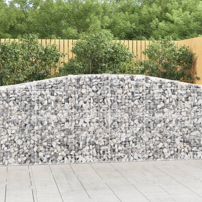 vidaXL Arched Gabion Baskets 2 pcs 157.5"x19.7"x39.4"/47.2" Galvanized Iron