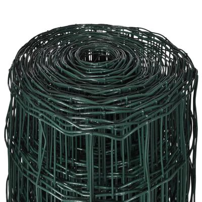 vidaXL Euro Fence Steel 32.8ftx3.3ft Green