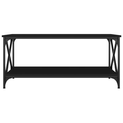 vidaXL Coffee Table Black 39.4"x19.7"x17.7" Engineered Wood and Iron