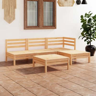 vidaXL 5 Piece Patio Lounge Set Solid Pinewood