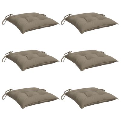 vidaXL Chair Cushions 6 pcs Taupe 19.7"x19.7"x2.8" Oxford Fabric