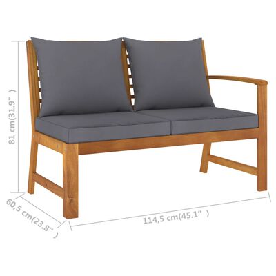 vidaXL 9 Piece Patio Lounge Set with Cushion Solid Acacia Wood