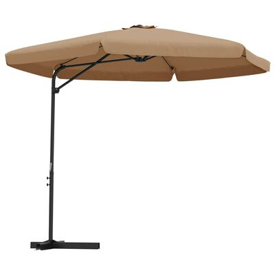 vidaXL Garden Parasol with Steel Pole 118.1" Taupe