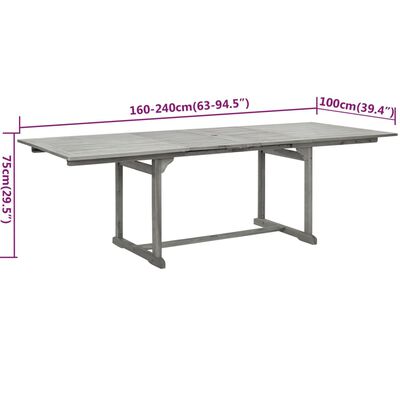 vidaXL 9 Piece Patio Dining Set Solid Wood Acacia