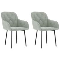 vidaXL Dining Chairs 2 pcs Light Gray Velvet