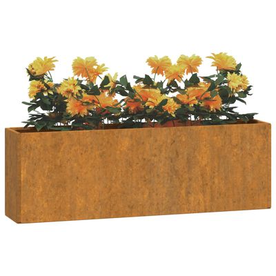 vidaXL Wall Planters 2 pcs Rusty Corten Steel 20.9"x3.9"x6.7"