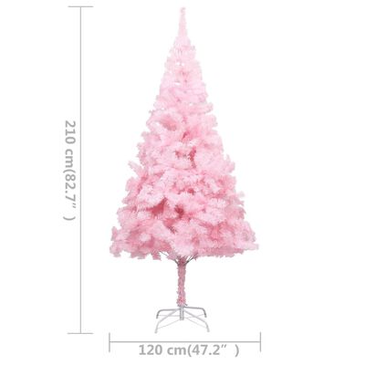 vidaXL Artificial Pre-lit Christmas Tree with Stand Pink 82.7" PVC