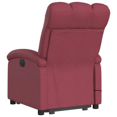 vidaXL Electric Stand up Massage Recliner Chair Wine Red Fabric