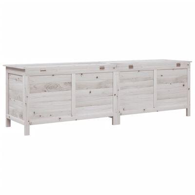 vidaXL Patio Storage Box White 78.1"x19.7"x22.2" Solid Wood Fir