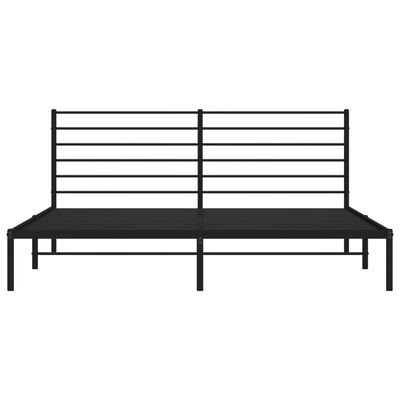 vidaXL Metal Bed Frame without Mattress with Headboard Black 72"x83.9"