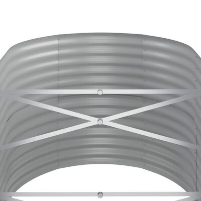 vidaXL Garden Raised Bed Powder-coated Steel 144.9"x31.5"x26.8" Gray